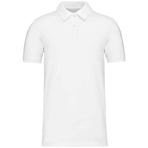 Kariban Mens Pique Natural Polo Shirt / White